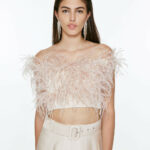 Μπούστο σατέν με πούπουλα