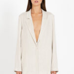 Twill linen blazer