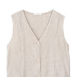 Twill linen vest