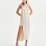 Φόρεμα μονόπλευρο με τόκα