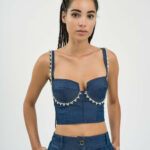 Μπούστο denim με στρας