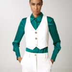 Vest with monogram buttons