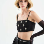 Bustier with rhinestones