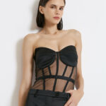 Strapless tulle bodysuit