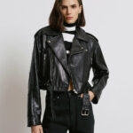 Leather biker jacket