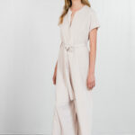 Rib loose jumpsuit