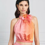 Gradient top with a flower