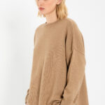 Cashmere round neck long sweater