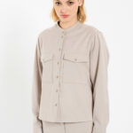 Twill T/R cropped shirt