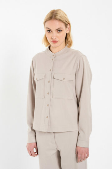 Twill T/R cropped shirt