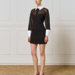 Dress with sheer details and buttons