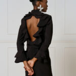 Mini dress with ruffle sleeves