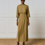 Maxi dress with an open back