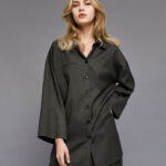 Long shirt with rhinestones