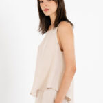 Gauze halter neck top