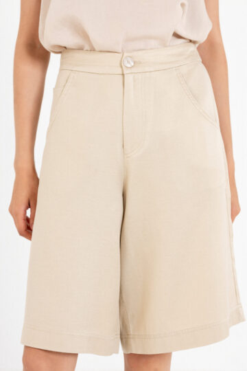 Twill linen shorts