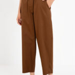 Poplin barrel pants