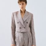 Striped cropped blazer