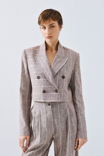 Striped cropped blazer