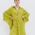 Shirt dress with belt