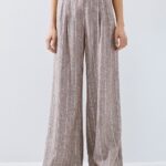 High-waisted striped pants