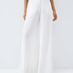 High-waisted wide-leg pants