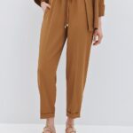 Elasticated pants with turn-up cuffs