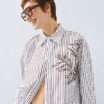 Striped shirt with embroidery