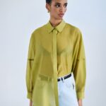 Long shirt with decorative stitching