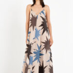Voile print slip dress