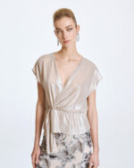 Metallic wrap blouse - Image 2