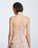 Strapless top with ruffle detail and flower - Image 2