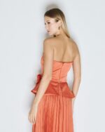Strapless top with ruffle detail and flower - Image 5