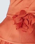 Strapless top with ruffle detail and flower - Image 6