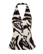 Printed peplum vest top - Image 4
