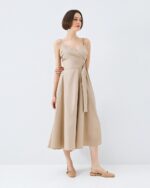 Midi wrap dress with straps - Image 5