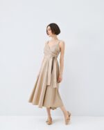 Midi wrap dress with straps - Image 8