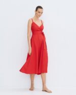 Midi wrap dress with straps - Image 2