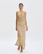 Knit maxi dress with lurex and sequins - Image 4