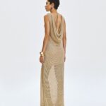 Knit maxi dress with lurex and sequins