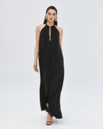 Maxi halter dress with metallic details - Image 11