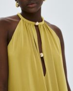 Maxi halter dress with metallic details - Image 3