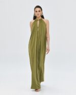 Maxi halter dress with metallic details - Image 4