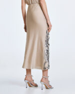 Midi skirt with floral sequin embroidery - Image 4