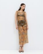 Dress with floral embroidery and bead details - Image 4