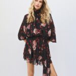 Floral mini dress with ruffles