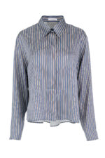 Satin stripes cropped top - Image 5