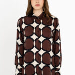 Satin print long shirt