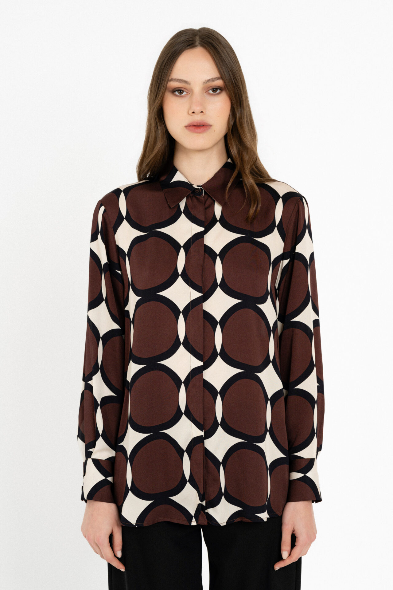 Nikos Psathoyiannakis Satin print long shirt - Image 1