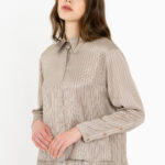Satin stripes cropped top